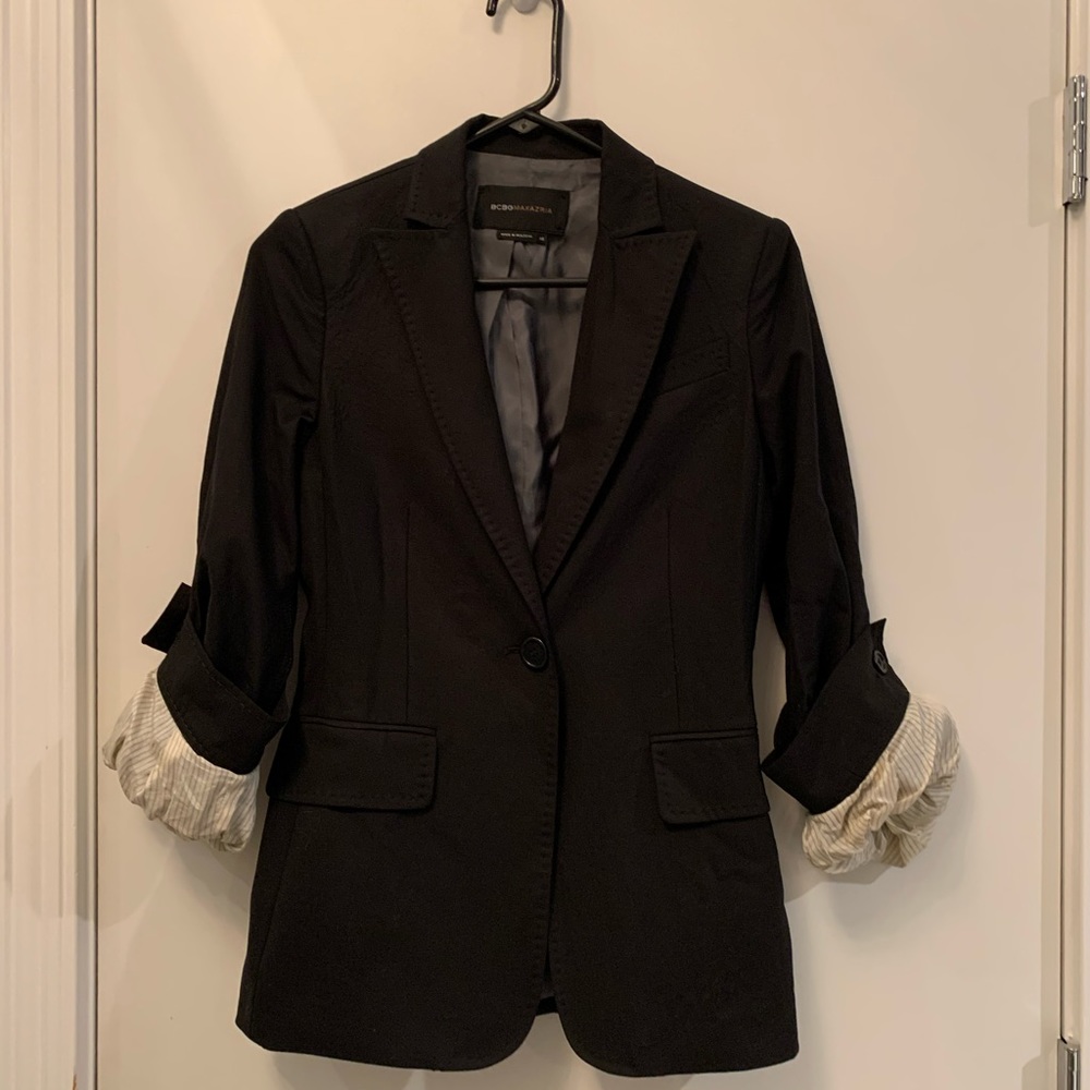 BCBG Black Blazer with roll up sleeves